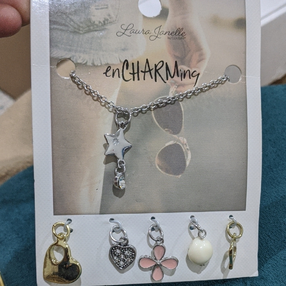 Laura Janelle Silver Multiple Charm Necklace Set